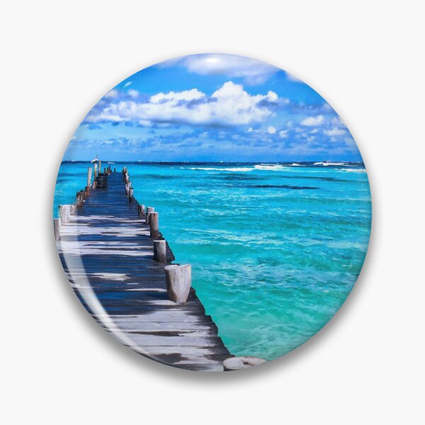 Item preview, Wooden Dock Extending Into Turquoise Ocean designed and sold by Luxxe87.
