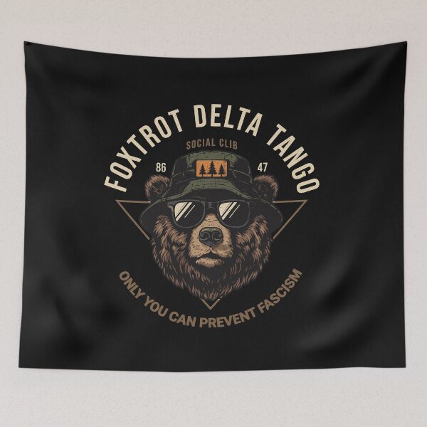Item preview, Foxtrot Delta Tango Shirt Bear Only You Can Prevent Fascism designed and sold by Designart68.