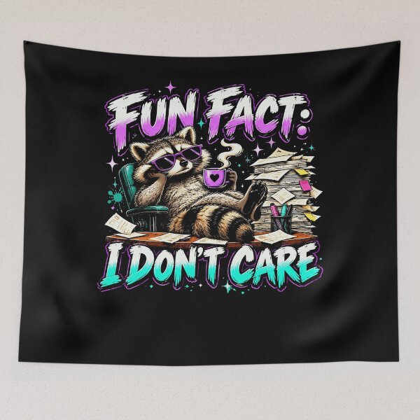 Item preview, Fun Fact I Don't Care Raccoon Sarcastic Office Humor designed and sold by FolkGraphics.
