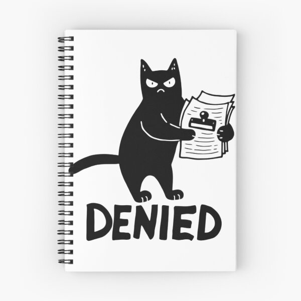 Item preview, Angry Office Manager Black Cat Clipboard DENIED Meme designed and sold by Ikochane.