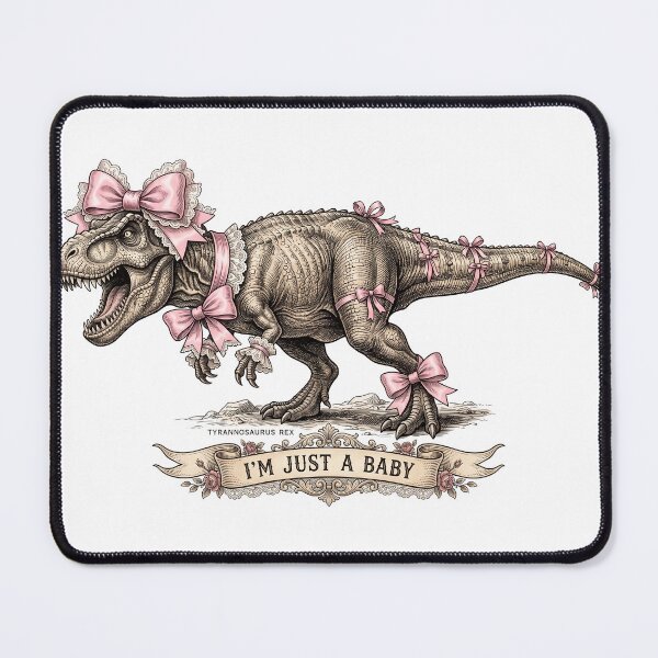 Item preview, I'm Just A Baby Funny T-Rex Coquette Dinosaur Ironic Trashcore designed and sold by CoolCrazyChaos.