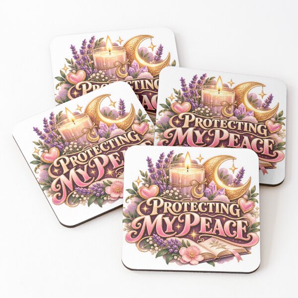 Item preview, Protecting My Peace Sticker – Lavender Moon, Pink Hearts & Magical Self Care Aesthetic designed and sold by CoquetteLunaCo.
