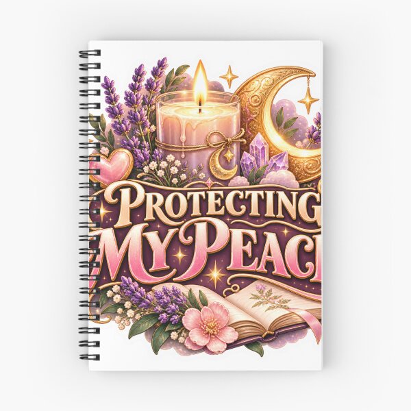 Item preview, Protecting My Peace Sticker – Lavender Moon, Pink Hearts & Magical Self Care Aesthetic designed and sold by CoquetteLunaCo.