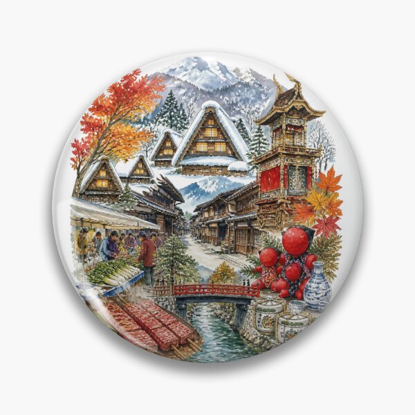 Item preview, Takayama & Shirakawa-go Travel Memories | Japan Travel Collage | Japanese Design designed and sold by JapanMemoir.