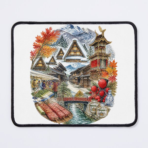 Item preview, Takayama & Shirakawa-go Travel Memories | Japan Travel Collage | Japanese Design designed and sold by JapanMemoir.