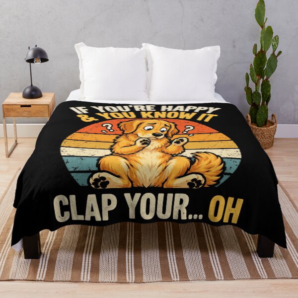 Item preview, If You're Happy & You Know It Clap Your... Oh Golden Retriever Funny Dog Lover designed and sold by FolkGraphics.