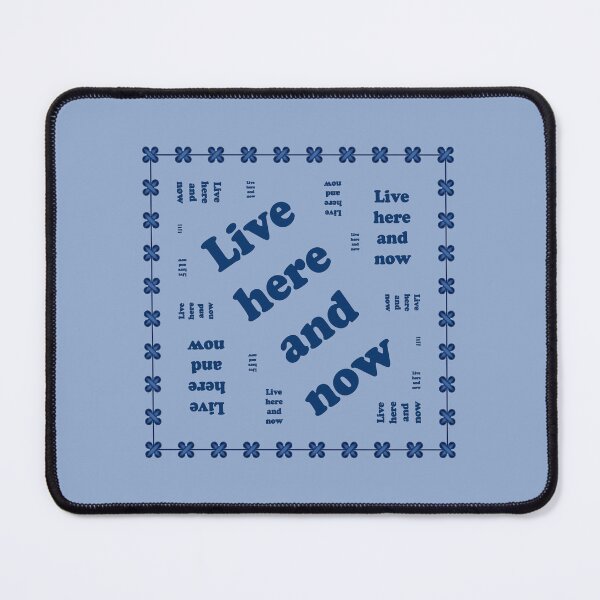 Item preview, The inscription "Live here and now" in a frame with lace of blue color designed and sold by Cherevan.
