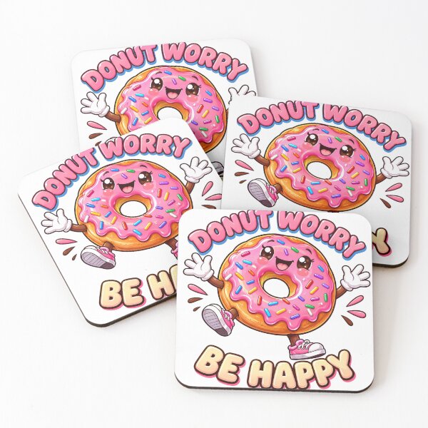 Item preview, Donut Worry Be Happy funny food quote for bakery lovers designed and sold by Afnan Store.