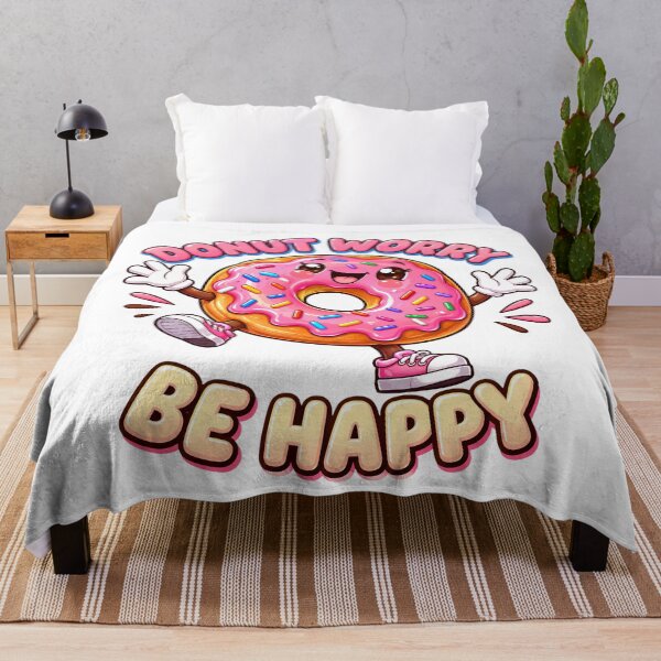 Item preview, Donut Worry Be Happy funny food quote for bakery lovers designed and sold by Afnan Store.
