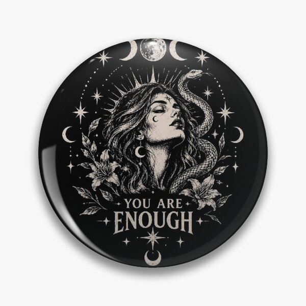 Item preview, You Are Enough Snake Goddess Moon Celestial Witchy Self Love designed and sold by Aethervida.