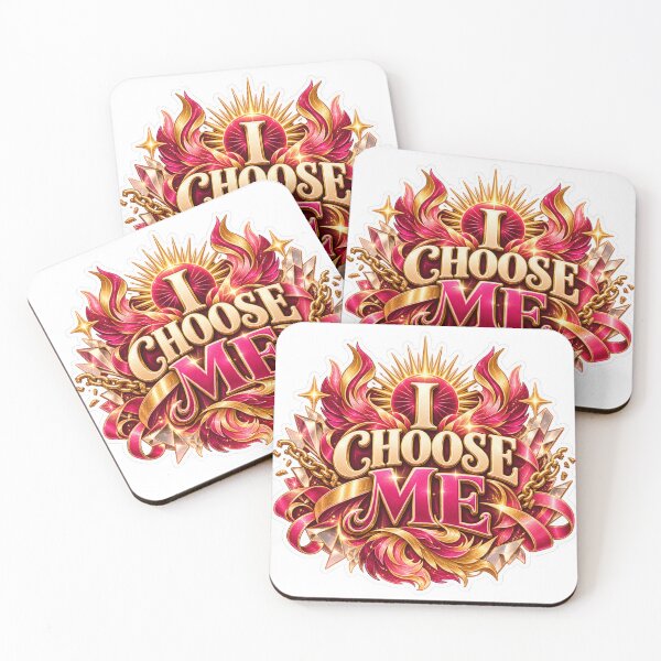 Item preview, I Choose Me Sticker – Self Love & Empowerment Quote, Pink Gold Phoenix Fantasy Art designed and sold by CoquetteLunaCo.