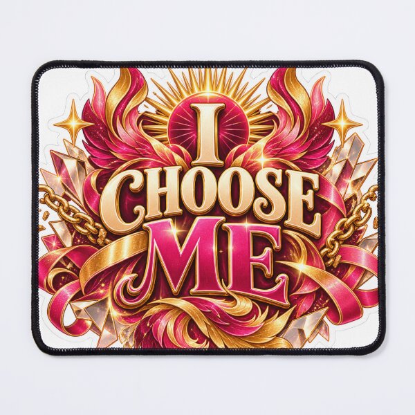 Item preview, I Choose Me Sticker – Self Love & Empowerment Quote, Pink Gold Phoenix Fantasy Art designed and sold by CoquetteLunaCo.