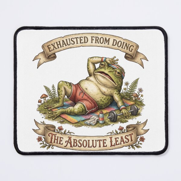 Item preview, Funny Exhausted Frog The Absolute Least Lazy Gym Humor designed and sold by CoolCrazyChaos.