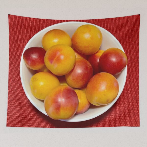 Item preview, Bowl of Plums on table designed and sold by happytraveller1.
