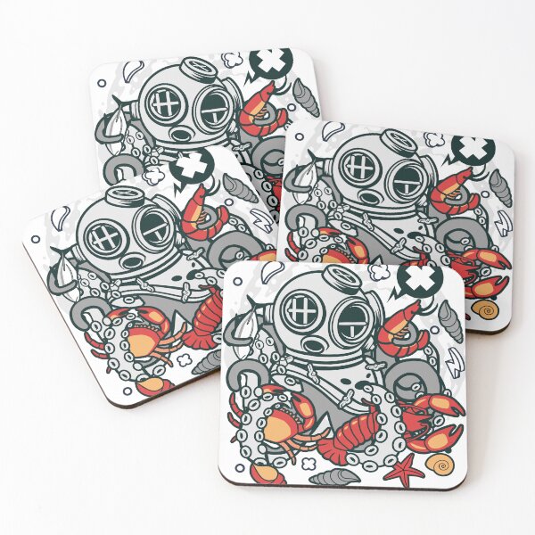 Item preview, Deep Sea Diver Octopus and Crustaceans Nautical Streetwear Style designed and sold by CLC54.