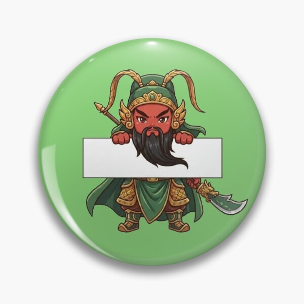 Item preview, Guan Yu Chibi Warrior - Three Kingdoms Green Dragon General Sign Art designed and sold by PetalsPaws.