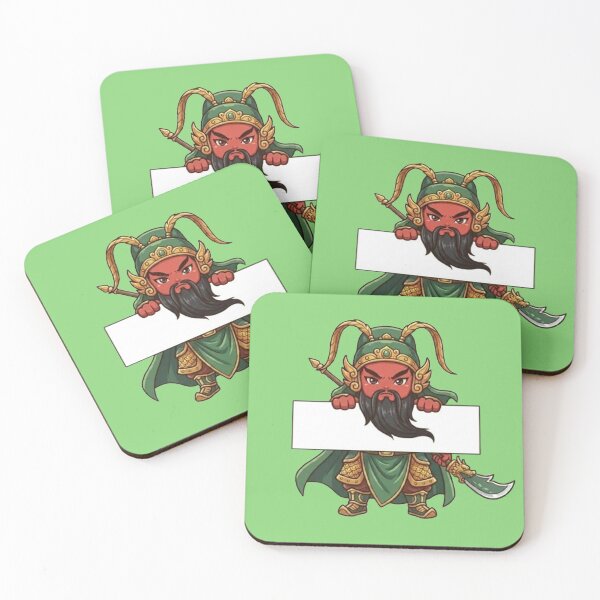 Item preview, Guan Yu Chibi Warrior - Three Kingdoms Green Dragon General Sign Art designed and sold by PetalsPaws.