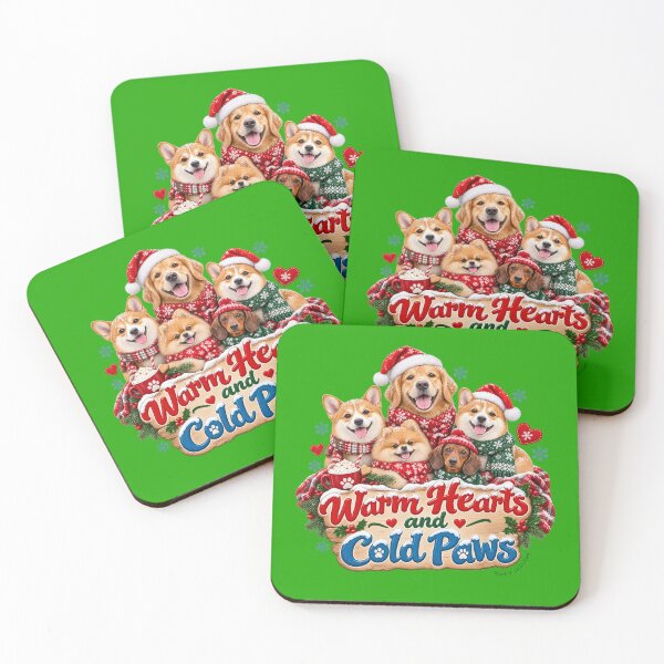Item preview, Warm Hearts and Cold Paws – Cute Christmas Dogs Holiday Design designed and sold by Nina Viva.