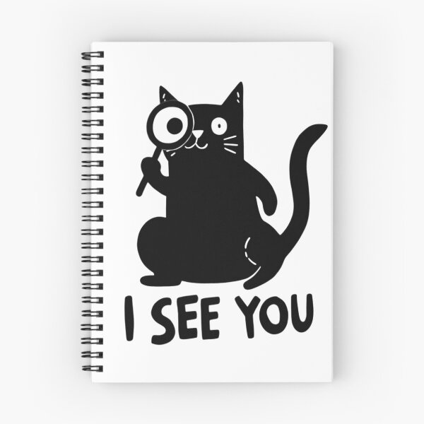 Item preview, Detective Black Cat Magnifying Glass I SEE YOU Meme designed and sold by Ikochane.