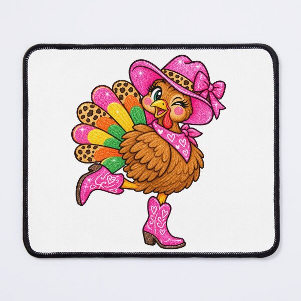 Item preview, Cowgirl Turkey with Rainbow Feathers designed and sold by BornBorn.