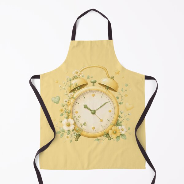 Item preview, Cute Yellow Floral Alarm Clock with Flowers and Hearts designed and sold by All About DigiCraft by Fedelina.