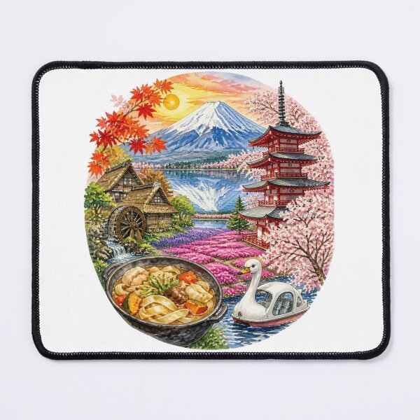 Item preview, Mount Fuji Lakes Travel Memories | Japan Travel Collage | Japanese Design designed and sold by JapanMemoir.