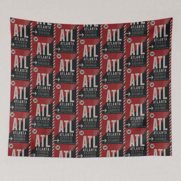 Item preview, ATL Airport Code Luggage Tag – Crimson Red, Black & Silver Retro Airline Design designed and sold by rootcompass.