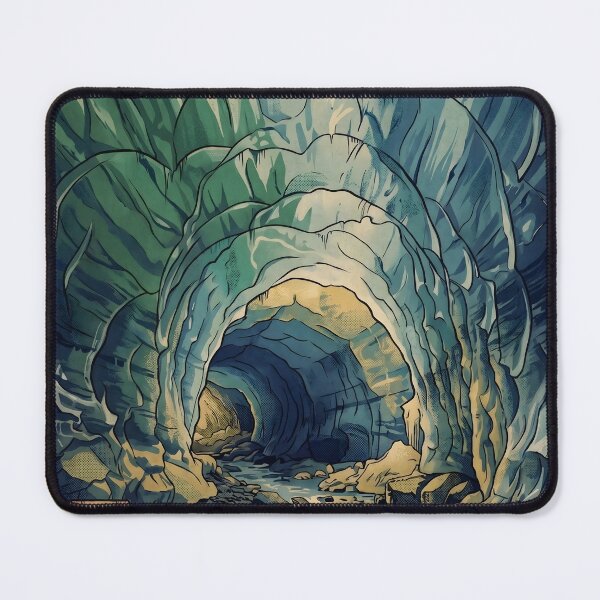 Item preview, Ukiyo-e Glacier Ice Cave - Emerald Rock of the Blue Cathedral designed and sold by conohitoAI-ArtGallery.