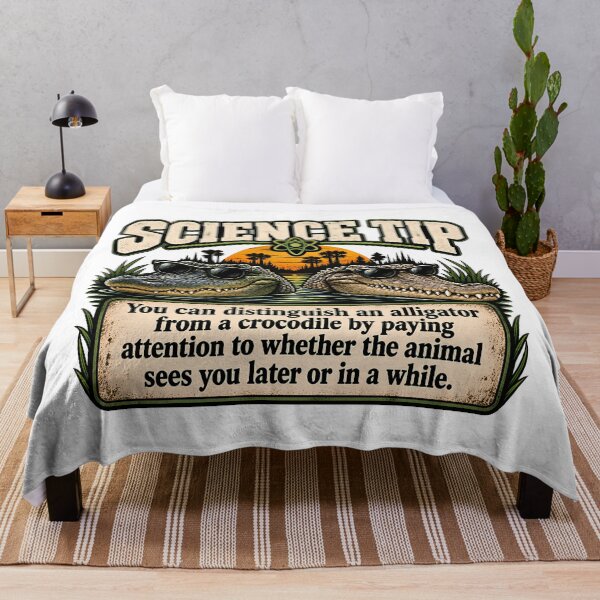 Item preview, Science Tip Distinguish An Alligator From A Crocodile Funny Animal Pun Retro designed and sold by Photo-Sphere101.