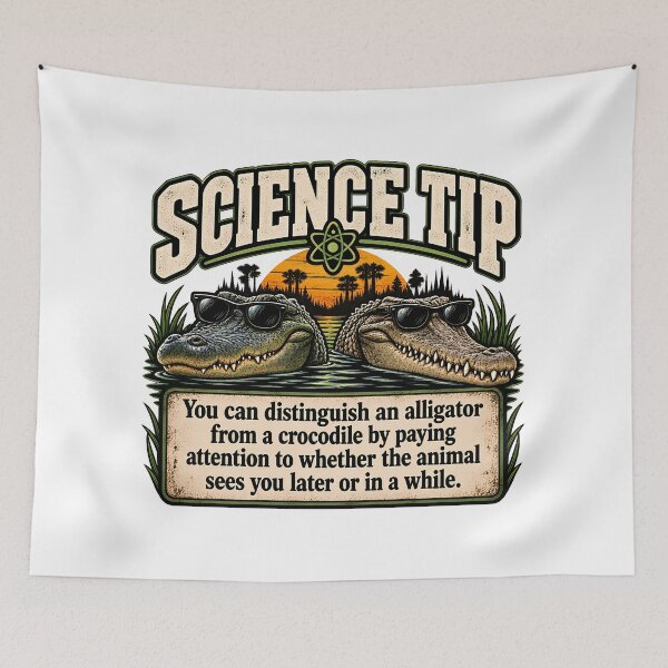 Item preview, Science Tip Distinguish An Alligator From A Crocodile Funny Animal Pun Retro  designed and sold by Photo-Sphere101.