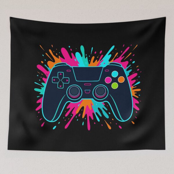 Item preview, Neon Game Controller Splash Gaming Art designed and sold by fadilow.