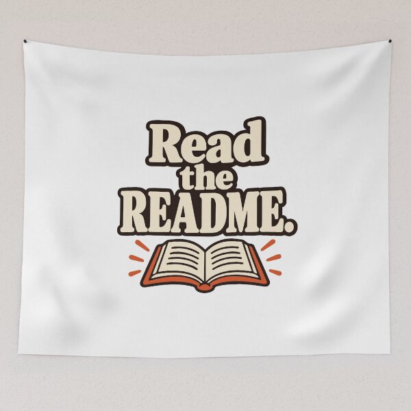 Item preview, Read the README Open Book Graphic designed and sold by ThreadQuirk.