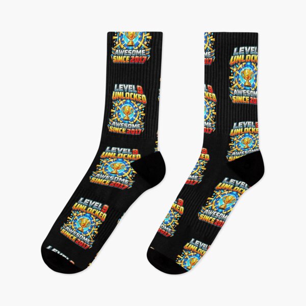 Item preview, Level 9 Unlocked Awesome Since 2017 Nine Year Old Birthday Gamer designed and sold by FolkGraphics.
