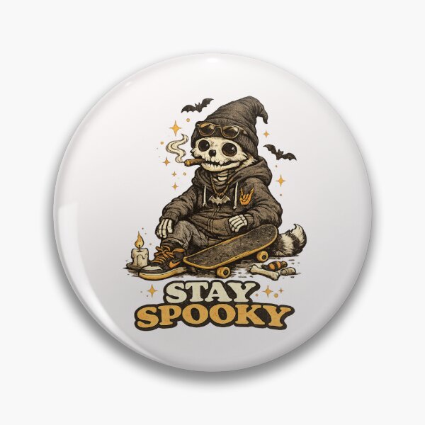 Item preview, Stay Spooky Vintage Skeleton Skater Halloween designed and sold by CozyCritterWork.