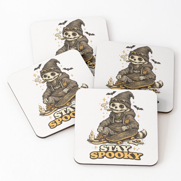 Item preview, Stay Spooky Vintage Skeleton Skater Halloween designed and sold by CozyCritterWork.