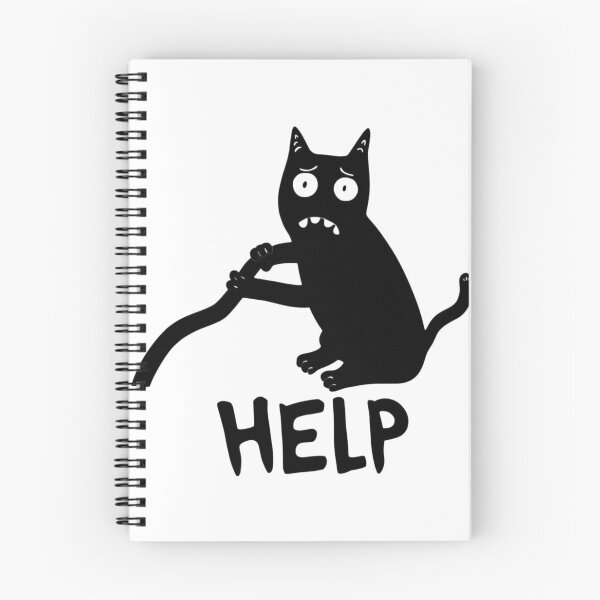 Item preview, Funny Anxious Black Cat Stuck HELP Relatable Meme designed and sold by Ikochane.