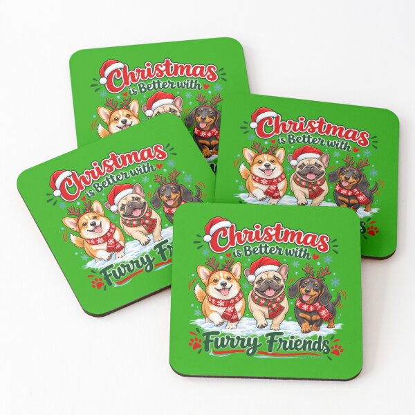 Item preview, Christmas Is Better with Furry Friends – Cute Christmas Dog Lover Design designed and sold by Nina Viva.