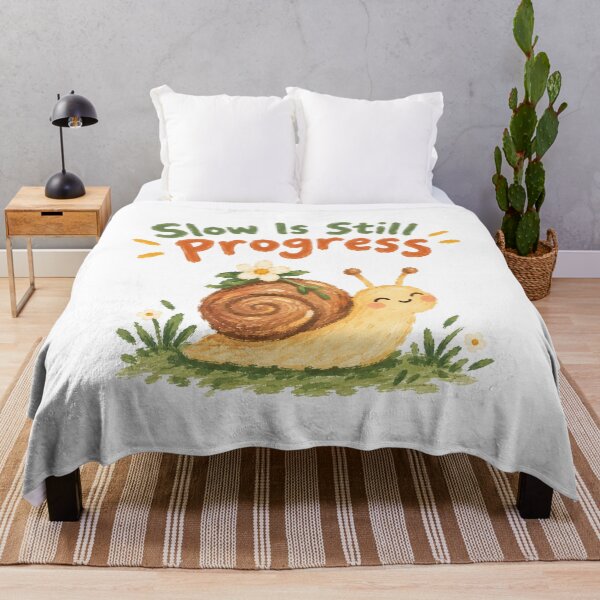 Item preview, Cute Snail With Flower Slow Is Still Progress - Positive Quote designed and sold by muhammadkhafidh.
