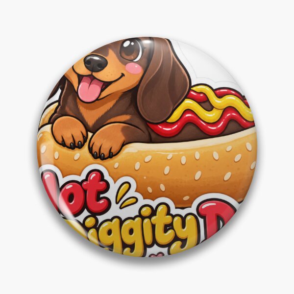 Item preview, Hot Diggity Dog - Kawaii Dachshund Sticker designed and sold by DeutscheIronMan.