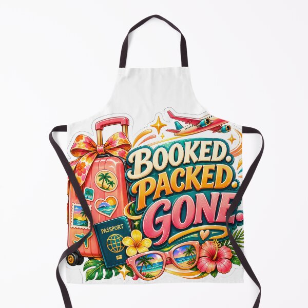 Item preview, Booked Packed Gone Sticker – Tropical Vacation Travel Aesthetic, Pink Suitcase & Beach Lover Gift designed and sold by CoquetteLunaCo.
