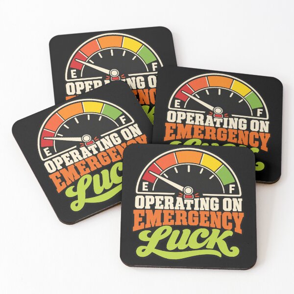 Item preview, Operating on Emergency Luck Retro Fuel Gauge Humor designed and sold by POD DYNASTY | Original Print On Demand T-Shirt Graphics.