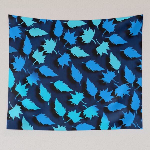 Item preview, Blue Leaves on Dark Background designed and sold by Andrew  Hitchen.