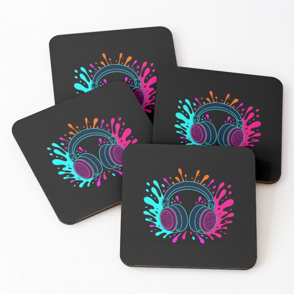 Item preview, Neon Headphones Splash Music Gaming Art designed and sold by fadilow.