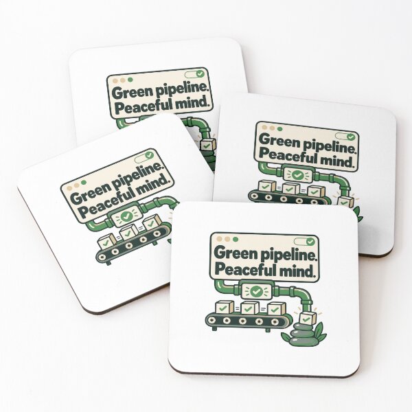 Artikelvorschau, Grüne Pipeline, unbeschwertes CI/CD-Design entworfen und verkauft von ThreadQuirk.