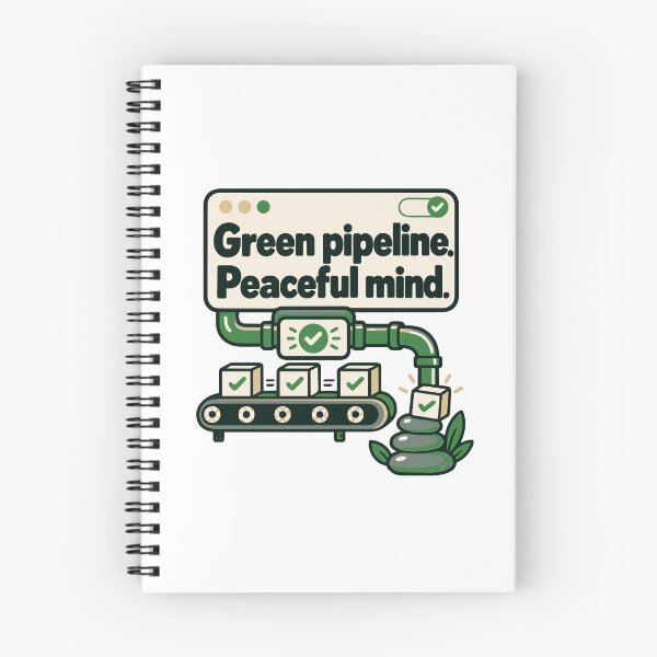 Item preview, Green Pipeline Peaceful Mind CI/CD Design designed and sold by ThreadQuirk.