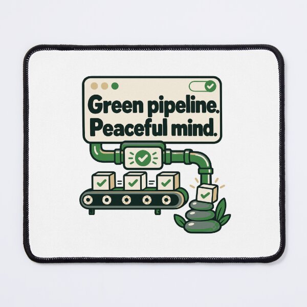 Item preview, Green Pipeline Peaceful Mind CI/CD Design designed and sold by ThreadQuirk.