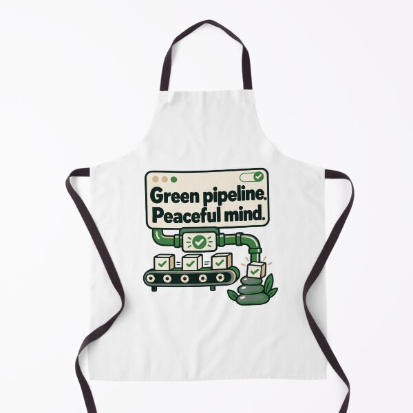Item preview, Green Pipeline Peaceful Mind CI/CD Design designed and sold by ThreadQuirk.