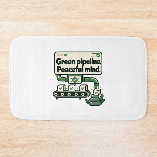 Item preview, Green Pipeline Peaceful Mind CI/CD Design designed and sold by ThreadQuirk.