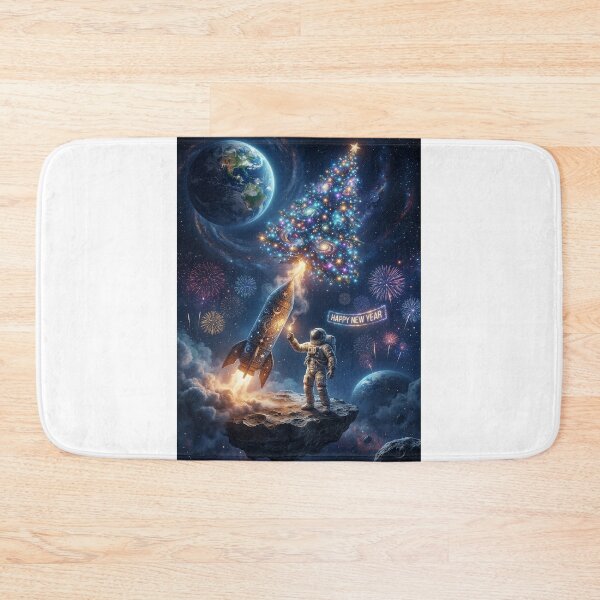 Item preview, Cosmic New Year Rocket Launch: Astronaut, Galaxy Christmas Tree designed and sold by Rain-Road.