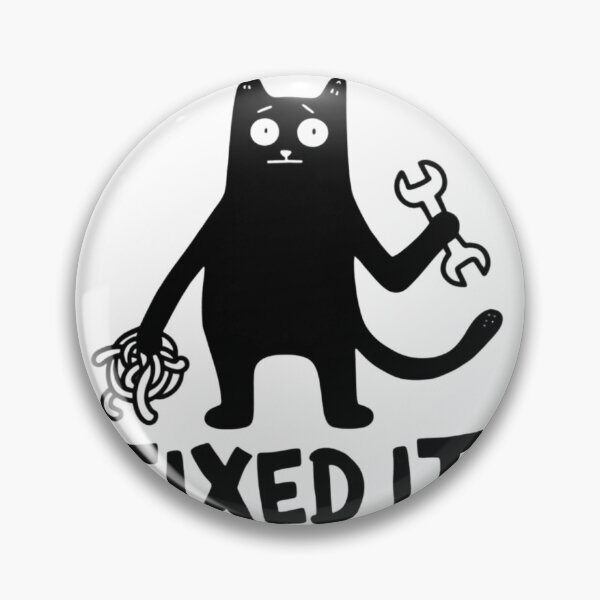 Item preview, Funny Mechanic Black Cat FIXED IT DIY Humor Meme designed and sold by Ikochane.